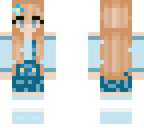 blue overall flower girl
