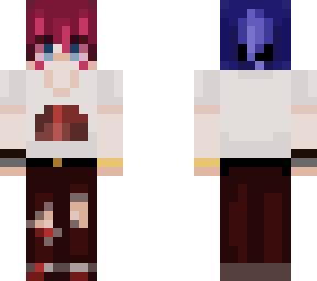 fem blue and pink hair