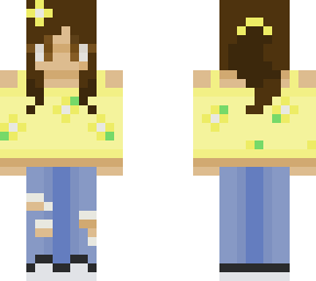 girl with floral shirt + jeans brown hair 0.3 (slim)