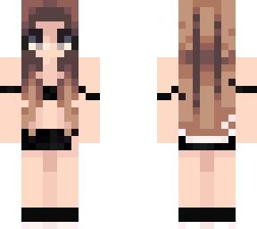 black clubbing dress - brown hair