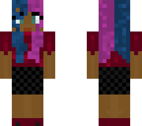 split hair of pink and blue black girl