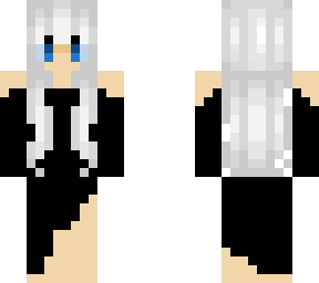 silver hair and black dress (hair base used)