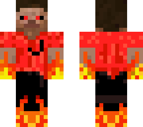 red and black steave + fire hands
