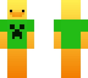 duck with a creeper t-shirt