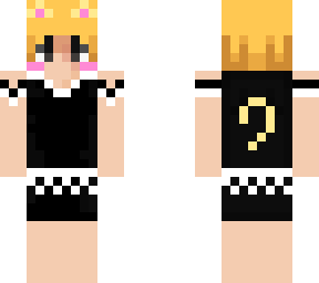 sabo in a maid dress with cat ears and tail