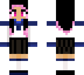 cute highschool outfit pink and black hair