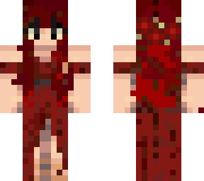 red hair, red dress girl skin