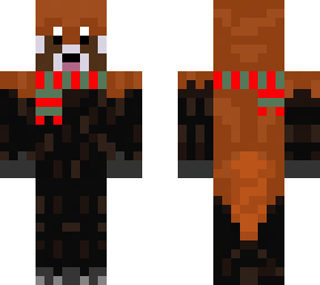 red panda with scarf - fuzzy + ears mod (tail and ear tips)