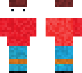 white guy with red shirt and jeans