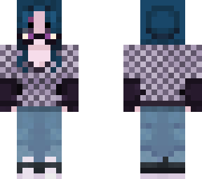 chica cabello azul pixeleada