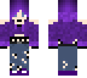 cropped purple hoodie and star hole pants!