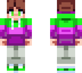 itzhoodieyt, purple and green, hive style