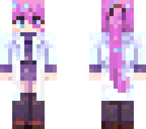 purple scientist woman