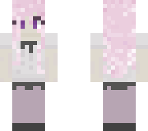 cute pink girl -purple eyes