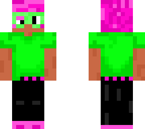 neon green and pink scene dude but darker darker skin