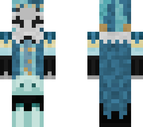 cyan jester with white mask