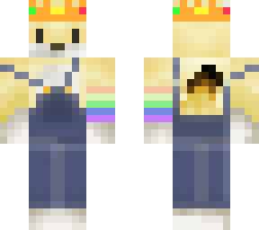 fennec fox farmer overalls furry skin desert w/ rainbow armband