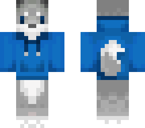 husky in hoodie (with headphones)