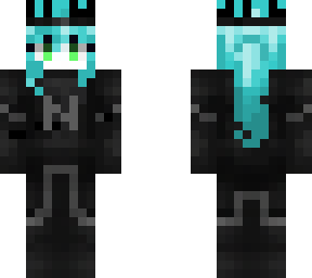 girl knight with cyan hair