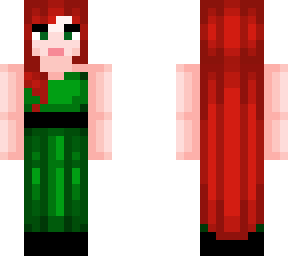 redhead in green dress