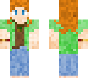 blonde girl green flannel
