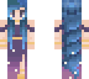 blue hair galaxy girl combo