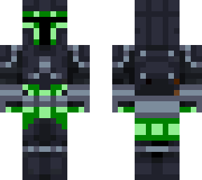 green and silver mandalorian