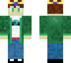 green coat + jeans
