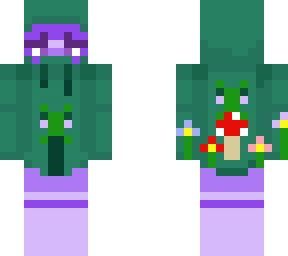 purple girl with frog hoodie