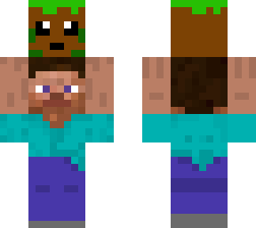 steve with a grass block
