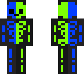 blue and green skeleton