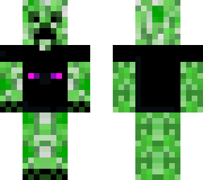 creeper with enderman t-shirt
