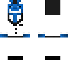 blue oni with a white suit
