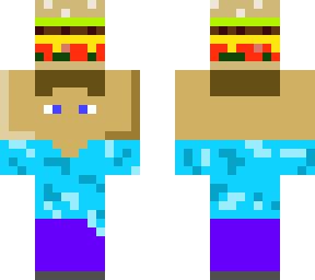 steve sosteniendo una hamburguesa