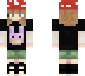 mushroom hat girl with jax shirt