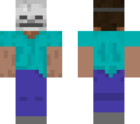 steve wearing a squeleton mask