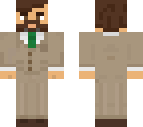 man with beard in beige brown suit. (credit to dikke)