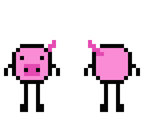 the thin-legged piggy with background *porco de pata fina*