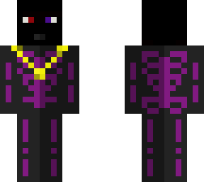 calavera morada con cadena de oro