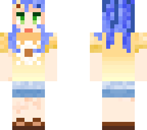 blue hair green eyes girl
