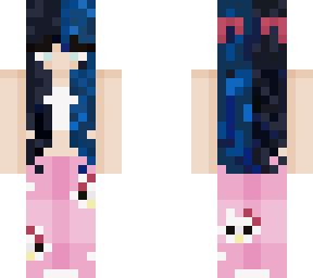 black and blue split dye hello kitty