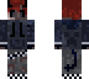 demon boy red hair red hoodie hades oc