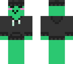 green is in hoodie