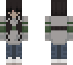 leafy girl skin w/ white & green sweater