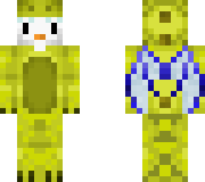 penguin in yellow dragon onesie (blue/purple wings)