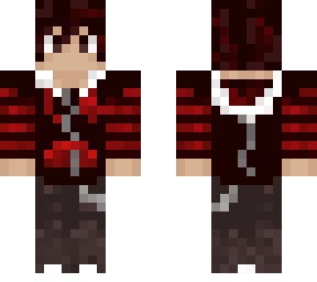 red hoodie with striped sleeves