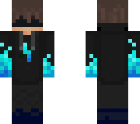 guy with a black flaming hoodie and a blindfold