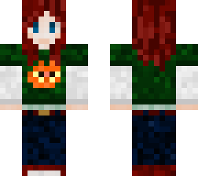 red hair wolfcut skater girl
