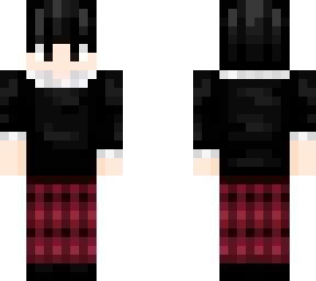 black sweater flannel pants