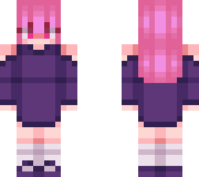 pink hair purple dress girl